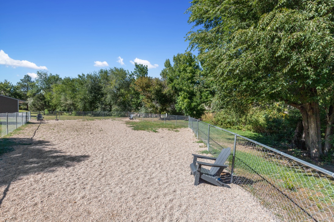 Fenced dog run at The Alpine